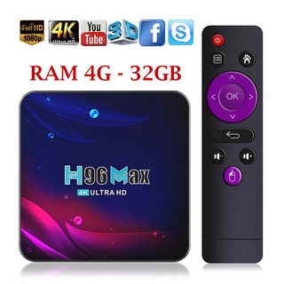 TV box thông minh  H96 Max V11 Android 11.0  RK3318 Ram 4G + 32G Bluetooth 4.0 - Hàng Chính Hãng