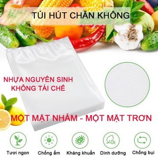 Set 100 túi hút chân không kích thước 18x24 một mặt nhám đựng thực phẩm Decor 4.0