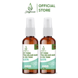 Combo 2 bình xịt phòng tinh dầu đuổi muỗi bạc hà 50ml/chai JULYHOUSE