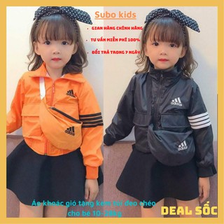 Áo khoác gió tặng kèm túi đeo cho bé gái 10-28kg