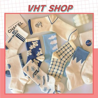 Tất vớ nữ cổ cao thể thao in chữ NASA thời trang TC92-VHT SHOP