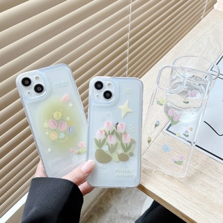 Huawei Y9S Y9 Prime 2019 Nova 7 7i SE 3 5T 4e Honor 20 8X Mate 40 30 20 P40 P30 P20 Pro Lite Butterfly Flowers Tulip Airbag Shockproof Clear Space Phone Case Fine Hole Back Cover JSCK 17