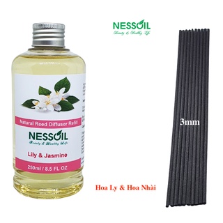 Tinh dầu Refill (thay thế, bổ sung) 250ml, hương Hoa Nhài &amp; Hoa Ly, dùng rót vào bộ cắm đã cạn tinh dầu