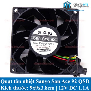 Quạt tản nhiệt San Ace 92 9xx9xx38mm 12V 1.1A tháo máy [HTE Quy Nhơn CN2]