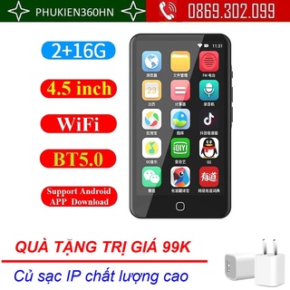 QUÀ TẶNG TRỊ GIÁ 99K Máy nghe nhạc Mới Nhất RUIZU H5 Android WiFi MP4, Bluetooth5.0 Full Màn Hình Cảm Ứng 4.5Inch 2+16GB