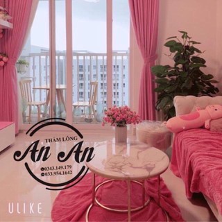 Thảm lông màu hồng dâu và hồng đất mịn
