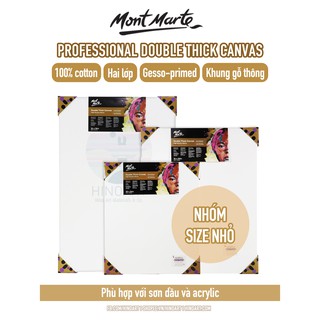 [NHÓM SIZE BÉ] Toan cotton Mont Marte Premium Double Thick Canvas - hai lớp - căng sẵn khung gỗ thông
