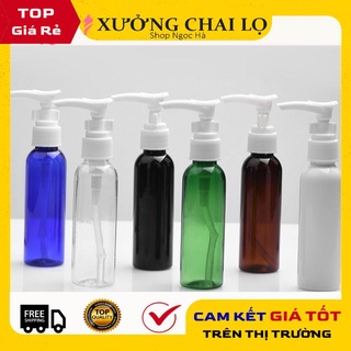 Chai Chiết Mĩ Phẩm ❤ GIÁ RẺ NHẤT ❤ Chai nhựa pet vòi nhấn sữa tắm 50ml,100ml chiết mỹ phẩm , phụ kiện du lịch