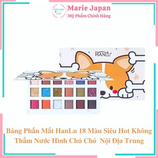Bảng Phấn Mắt HanLu 18 Màu Hình Chú Chó Không Thấm Nước Nội Địa Trung