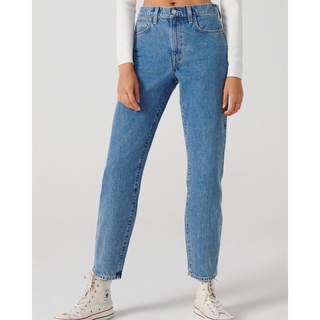 Quần Mom Jeans Nữ Lưng Cao Màu Xanh M-02