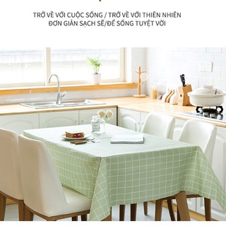 Khăn trải bàn vintage kẻ caro nhựa PVC không thấm nước khăn decor phông nền chụp ảnh trang trí phòng khách 88038