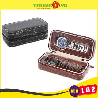 Hộp Đựng Đồng Hồ Du Lịch 2 Ngăn Kiểu Ví Da Tiện Lợi - Mã 102 | SAIKE