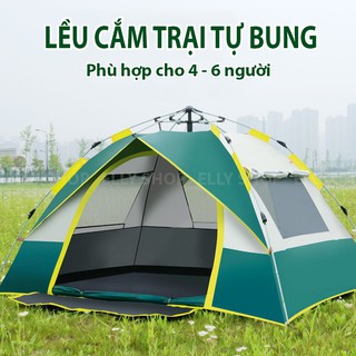 Lều Cắm Trại Lều dã ngoại đi phượt tự bung du lịch cỡ lớn 4-6 người chống nước chống tia tử ngoại