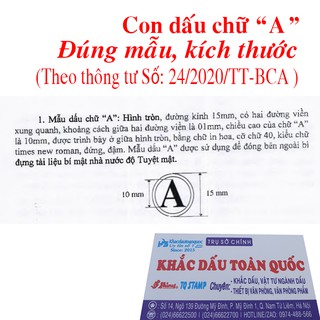 Con dấu chữ "A" (Theo thông tư số 24/2020/TT-BCA )
