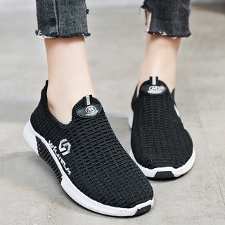 Giày Lười Nữ Vải Số 8 Thoáng Khí Đế Mềm Chạy Bộ Tập Thể Thao