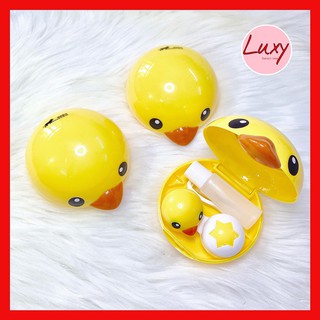 [ Cao Cấp ] Khay Đựng Lens Hình Vịt Siêu Dễ Thương - Có Lọ Chiết Nước Ngâm Lens Đi Du Lịch - Luxy Lens