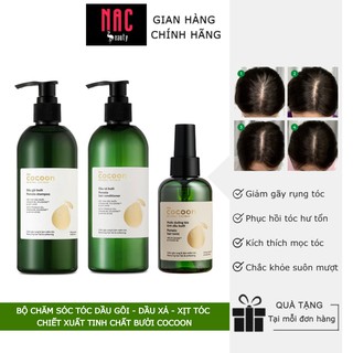 Bộ dầu gội bưởi Pomelo Cocoon 310ml Dầu xả bưởi Pomelo 310ml Xịt dưỡng tóc tinh dầu bưởi Cocoon Pomelo Hair Tonic 140ml