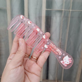 Lược chải tóc răng thưa bỏ bóp kitty màu trong (14cm)
