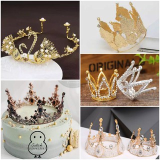 Vương miện trang trí bánh kem, vương miện kim loại nhiều mẫu mới