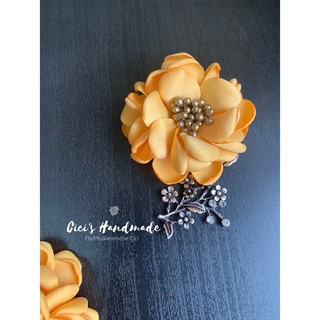 Cài áo sơ mi, cài cổ vest hoa hồng lụa Cici Handmade