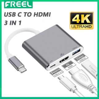 Hub Chuyển Đổi Type C Sang HDMI 3 Trong 1 USB C 3.1 USB 3.0 Cho MacBook Pro/Air M1 2021