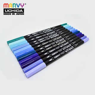 Bút Lông Hai Đầu MARVY 1122 Tone Xanh Tím