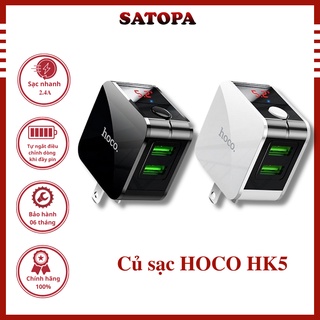 Củ sạc nhanh tự ngắt chính hãng Hoco HK5 SATOPA OFFICIAL cốc sạc nhanh cho iphone có đèn led hiển thị dòng điện