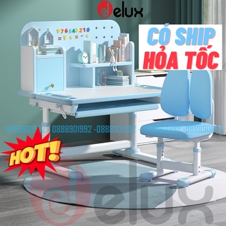 Bàn ghế học sinh thông minh A16 chống gù chống cận có kệ sách nâng hạ chiều cao mẫu cao cấp