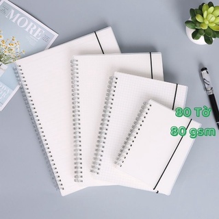 [Mã 155LIFESALE giảm 8% đơn 99k] Sổ lò xo bìa trong DecorMe giấy caro dot kẻ ngang sổ tay có dây nẹp 160 trang