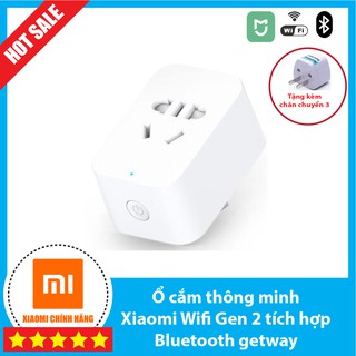 Ổ cắm thông minh Xiaomi Wifi Gen 2 /Zigbee 10A, tích hợp tính năng Bluetooth getway cho các thiết bị BLE xiaomi.