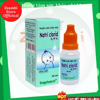 Nhỏ mắt , nước muối nhỏ mắt , natri clorid 9% , traphaco