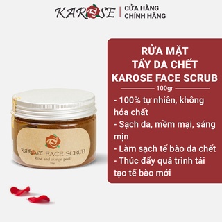 (DATE MỚI NHẤT, 100gr) Rửa mặt tẩy da chết hoa hồng Karose Face Scrub làm sạch bụi bẩn và tế bào da chết