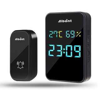 Chuông cửa không dây kiêm đồng hồ đo nhiệt độ độ ẩm Aibont T295-BB