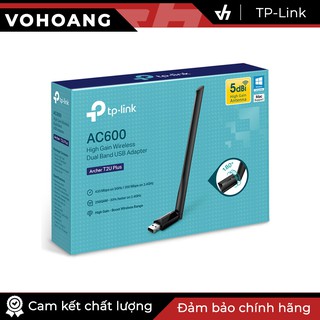 USB thu sóng wifi 2 băng tần TP-Link Archer T2U-Plus chuẩn AC600 256-QAM