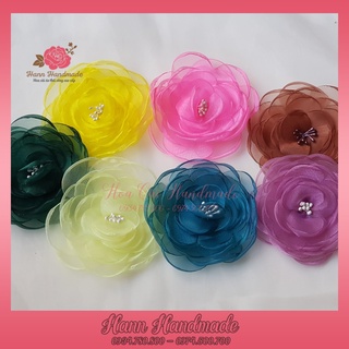 Bông cài váy áo cao cấp, hòa cài 10cm vải voan xịn đủ màu làm thủ công