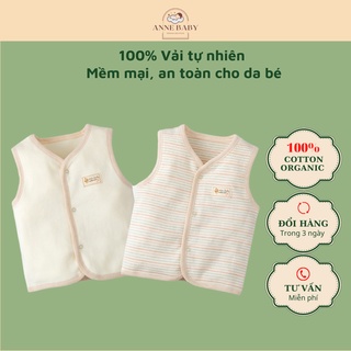 Áo Gile Cho Bé Trai Bé Gái 0-3 Tuổi Cotton Organic Hữu Cơ Tự Nhiên, Áo Khoác Ghi Lê An Toàn Cho Da Bé Sơ Sinh