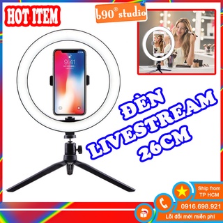 GIÁ SỈ  Đèn 26cm live stream chân để bàn livestream make up trang điểm Size 26cm chân để bàn