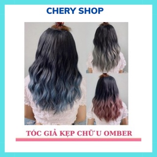 Tóc giả nữ kẹp ❤️ FREESHIP ❤️ kẹp chữ U xoăn sóng omber ngắn cực đẹp, KU17