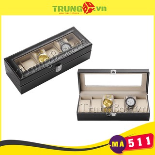Hộp Đựng Đồng Hồ 6 Ngăn Vỏ Da SAIKE - Mã 511