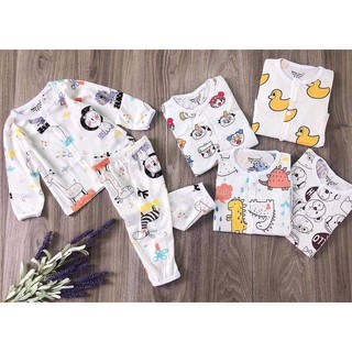 Bộ dài thông hơi cúc giữa cho bé 4-14kg