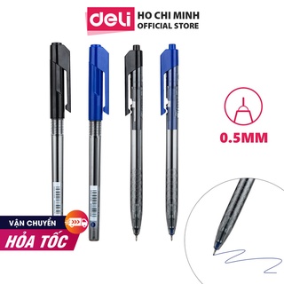 Bút bi dầu Deli - 0.5mm - Mực Xanh/Đen - 3 cây/1 túi - EQ01232 / EQ00822 / EQ00832 / EQ01222