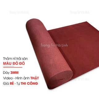 Thảm nỉ trải sàn nhà văn phòng lối đi màu đỏ đô đẹp giá rẻ - Trang Trí Hà Linh