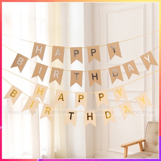 Dây Chữ Happy Birthday vải bố phụ kiện trang trí sinh nhật hàn quốc