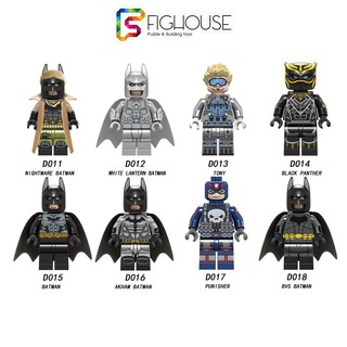 Xếp Hình Minifigures Batman, Tony Stark, Black Panther, Punisher - Đồ Chơi Lắp Ráp non-lego D011-018 [B20]