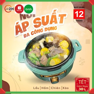 NỒI ÁP SUẤT FREESHIP Nồi nấu lẩu, nướng, hầm cháo, hầm xương củ quả, hầm thịt... đa năng Dung tích 3L