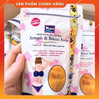 Muối tắm tẩy da chết toàn thân,tẩy thâm trắng da nách bikini Yoko Thái lan 220g