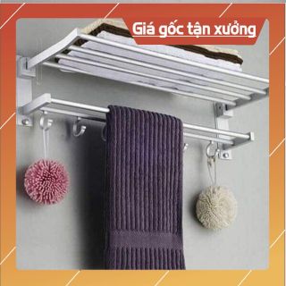 Giá Treo Khăn Inox 2 Tầng Có Móc Treo