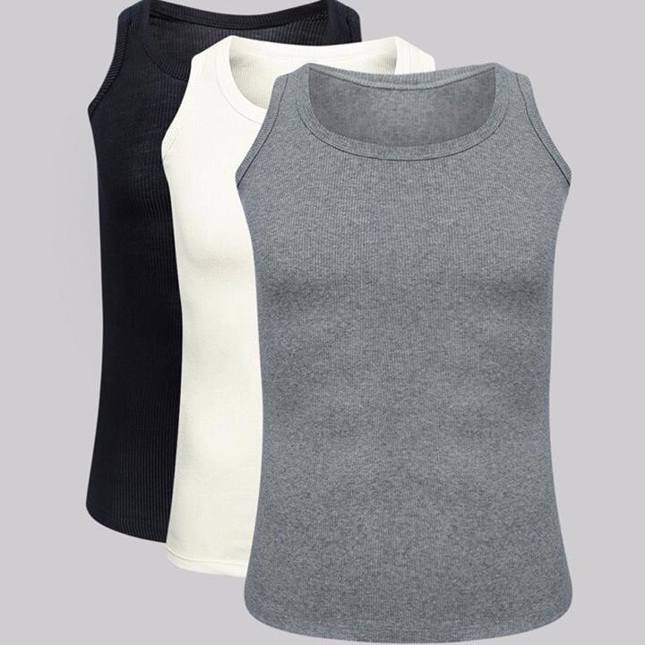 Áo 3 lỗ nam thun cotton gân Áo ba lỗ nam body