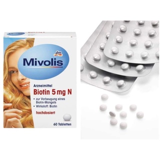 Viên dưỡng mọc tóc con Biotin Đức Mivolis giảm rụng