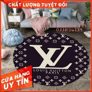 Thảm trải sàn tròn bali 5D lv, thảm trải sàn bali 5D mẫu thương hiệu Gucci 1m, trang trí nhà cửa